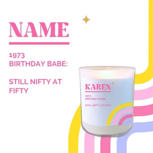50th Birthday Gift | Personalised 50th Birthday Gift | Soy Wax Candle