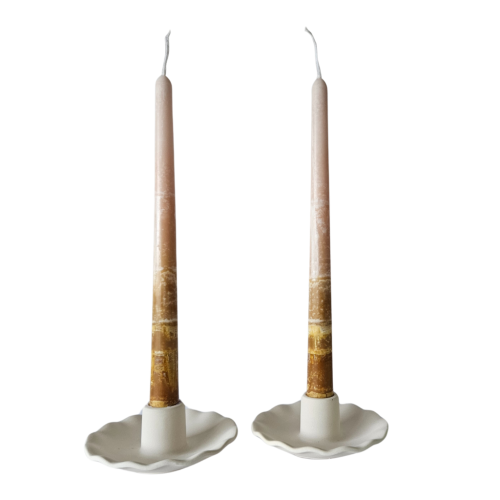 Set of 2 Iced Coffee Taper Candles