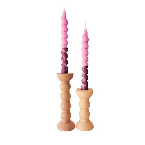 Set of 2 Violet Haze Taper Candles