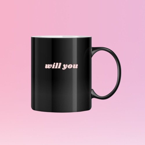 "Will You Be Mine Forever" Secret Message Magic Mug